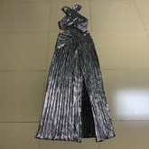 High Neck Sleeveless Hollow out Maxi Bodycon Dress